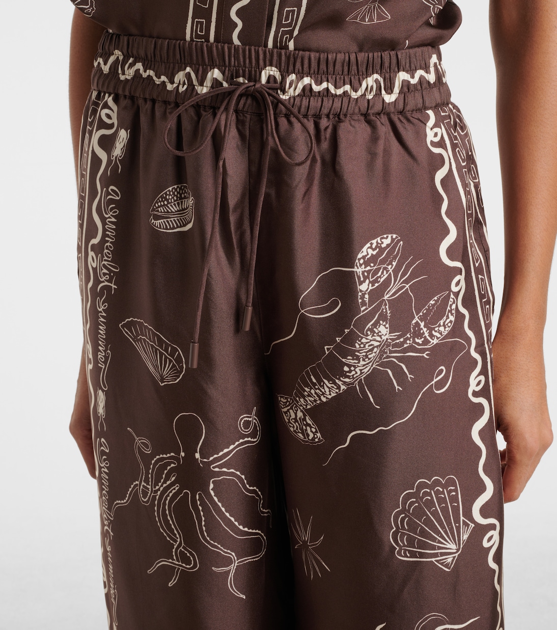 Pantalones anchos Sammy de seda | Alémais