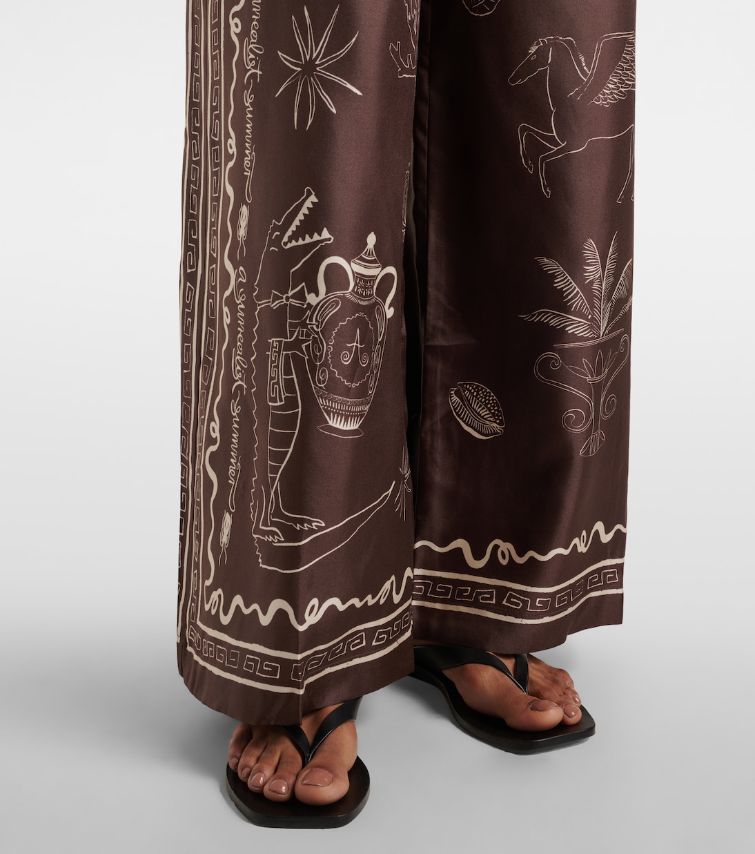 Pantalones anchos Sammy de seda | Alémais