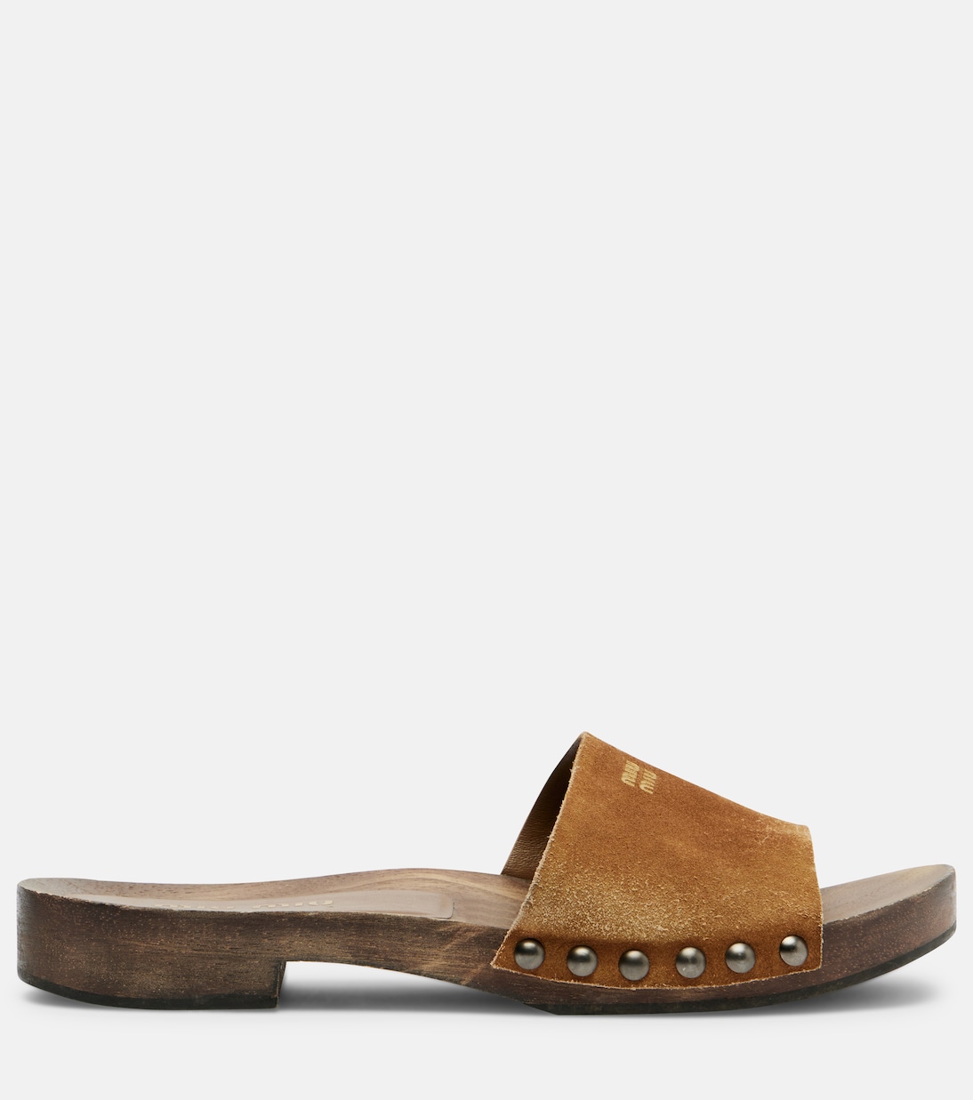 Logo faded suede mules | Miu Miu