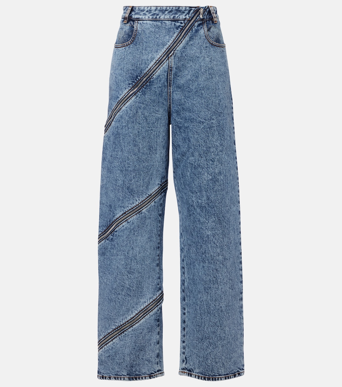 Jeans Spiral a gamba larga e vita alta | Alaïa