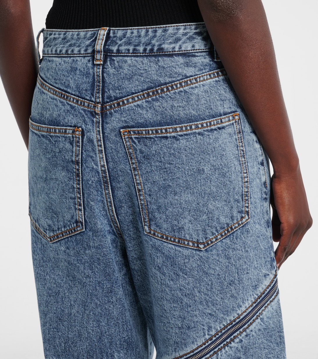 Jeans Spiral a gamba larga e vita alta | Alaïa