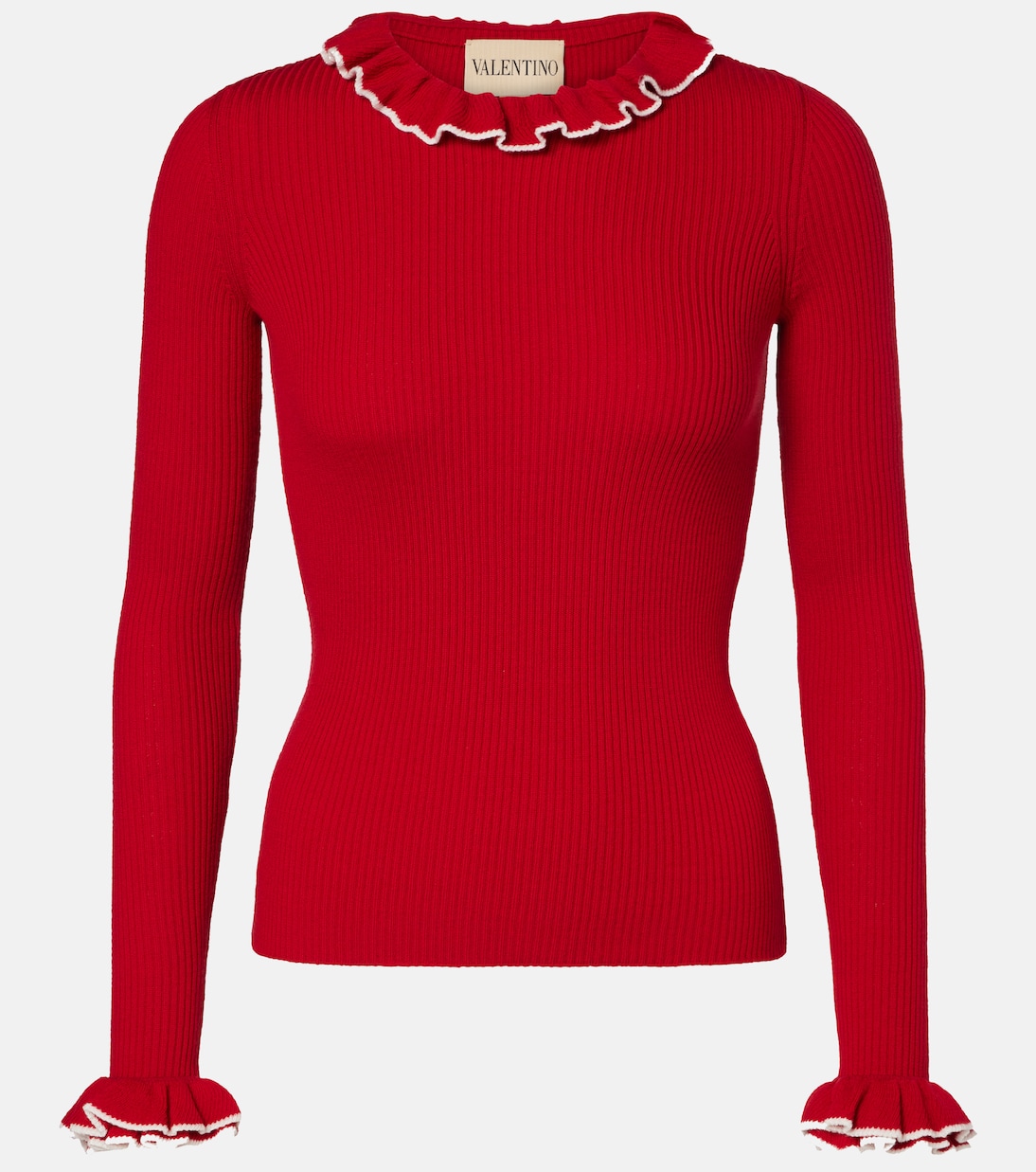 Ruffled virgin wool sweater | Valentino
