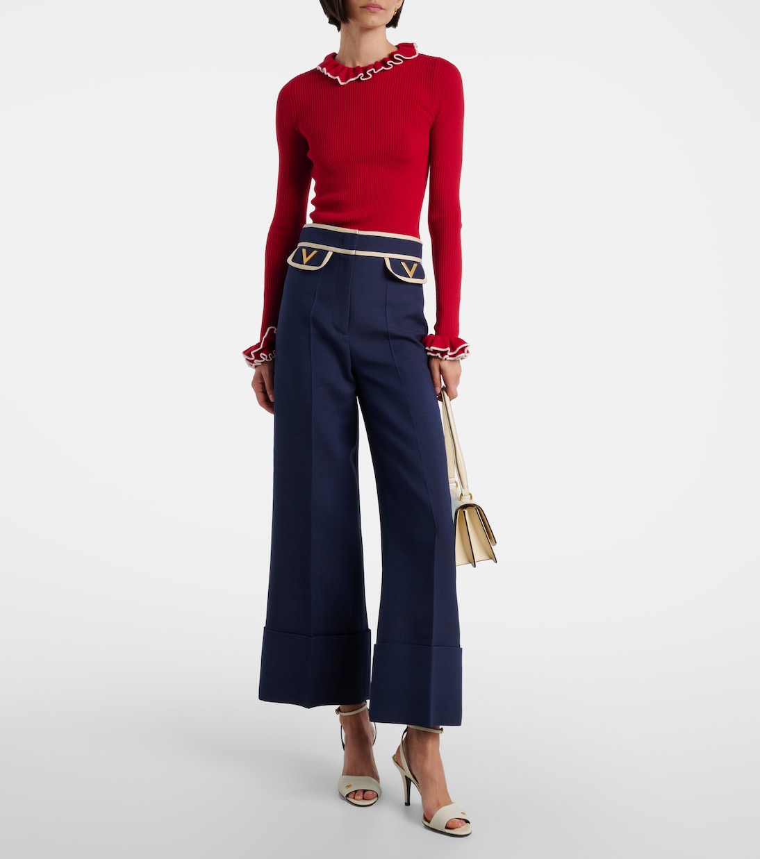 Ruffled virgin wool sweater | Valentino