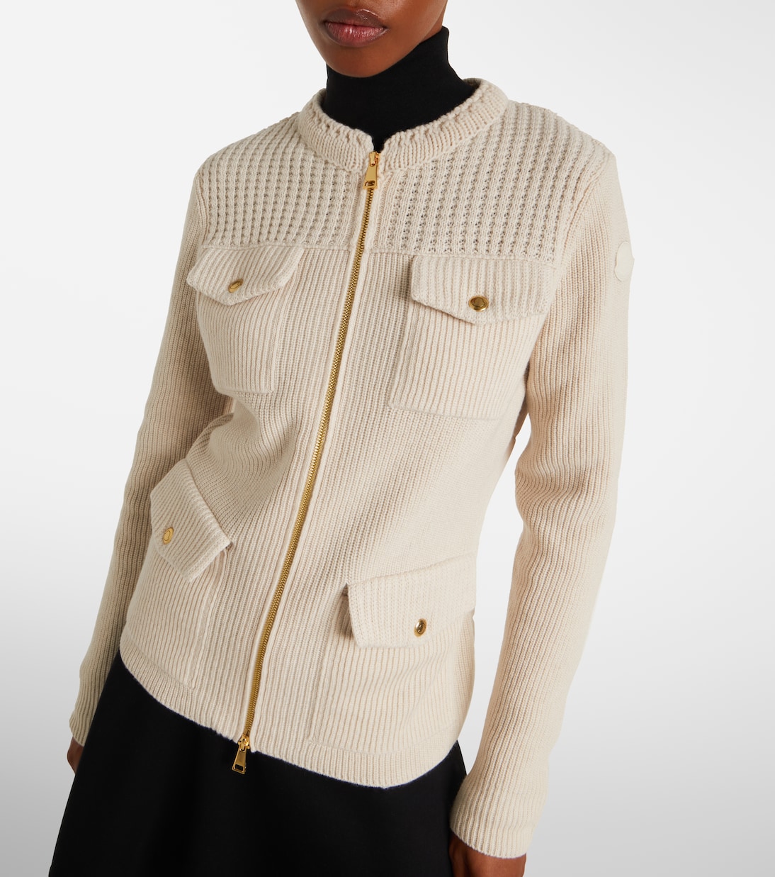 Padded virgin wool cardigan | Moncler