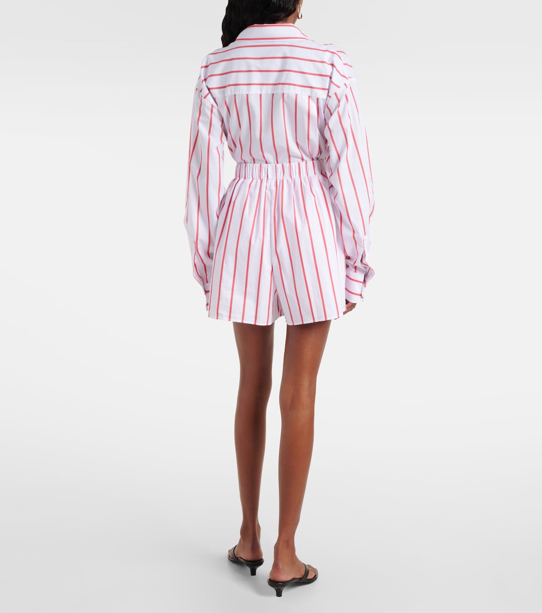 Shorts Lui in popeline di cotone a righe | The Frankie Shop