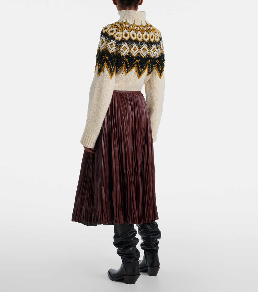 Rosalyn plissé faux leather midi skirt | Proenza Schouler