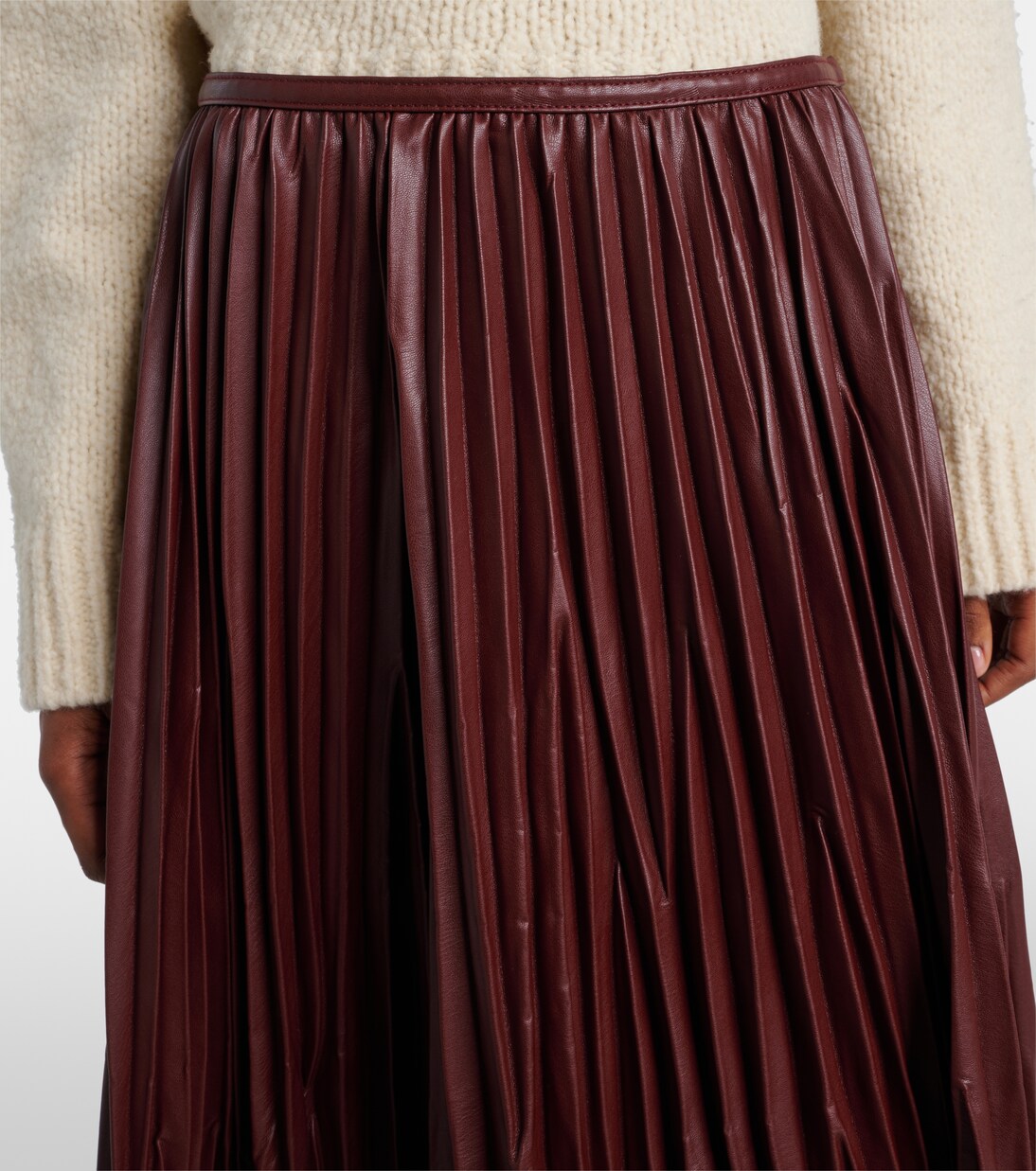 Rosalyn plissé faux leather midi skirt | Proenza Schouler