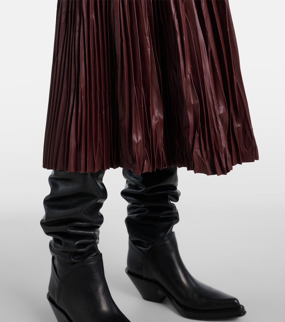 Rosalyn plissé faux leather midi skirt | Proenza Schouler