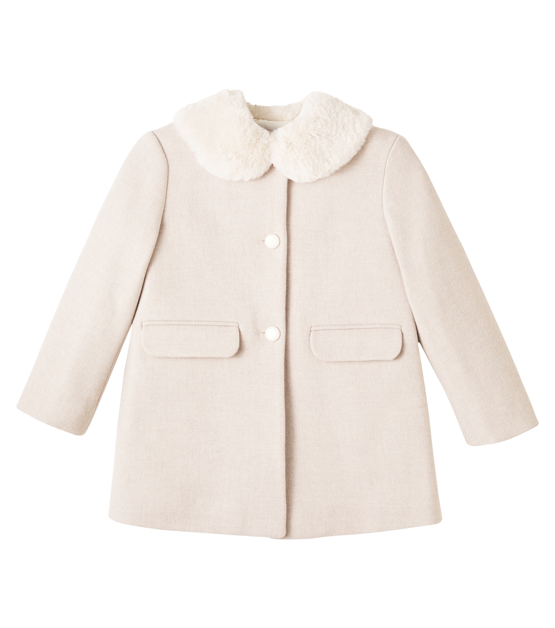 Mantel aus einem Wollgemisch mit Faux Shearling | Bonpoint