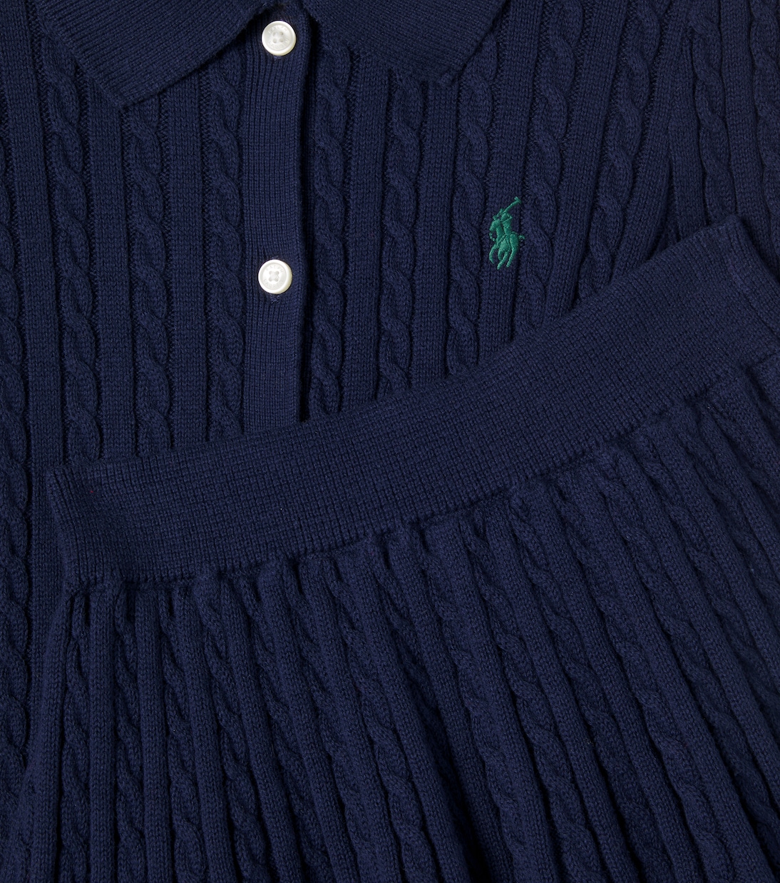 Cable-knit cotton cardigan and skirt set | Polo Ralph Lauren Kids