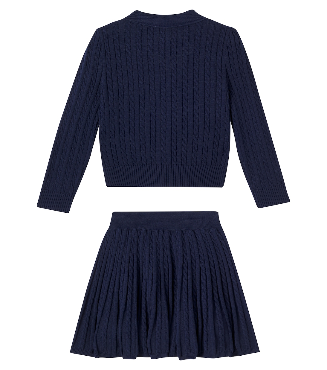 Cable-knit cotton cardigan and skirt set | Polo Ralph Lauren Kids