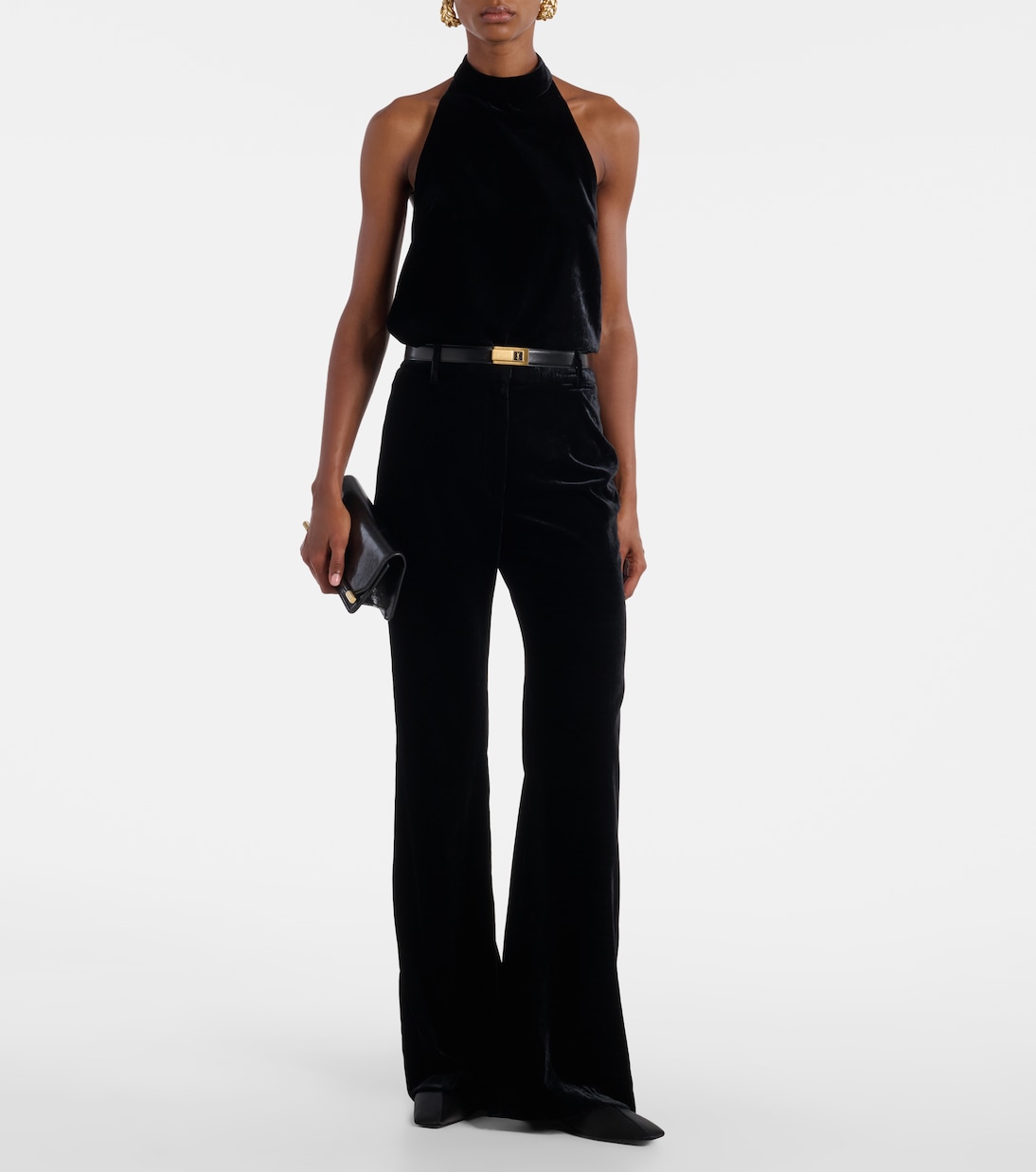 Top Peneloppe de terciopelo con cuello halter  | Nili Lotan