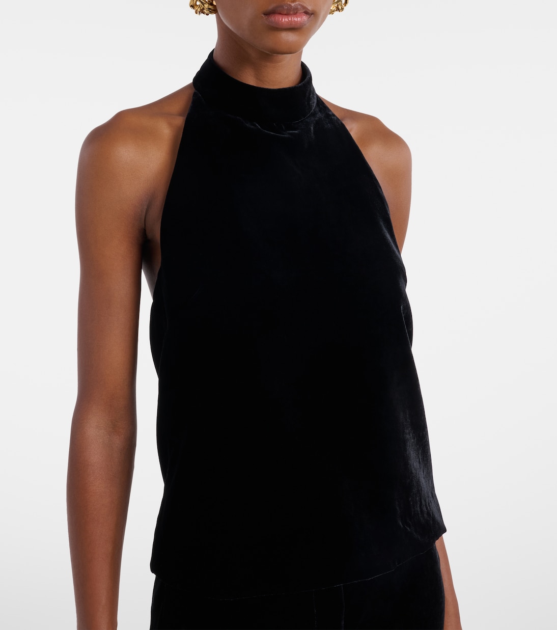 Top Peneloppe de terciopelo con cuello halter  | Nili Lotan
