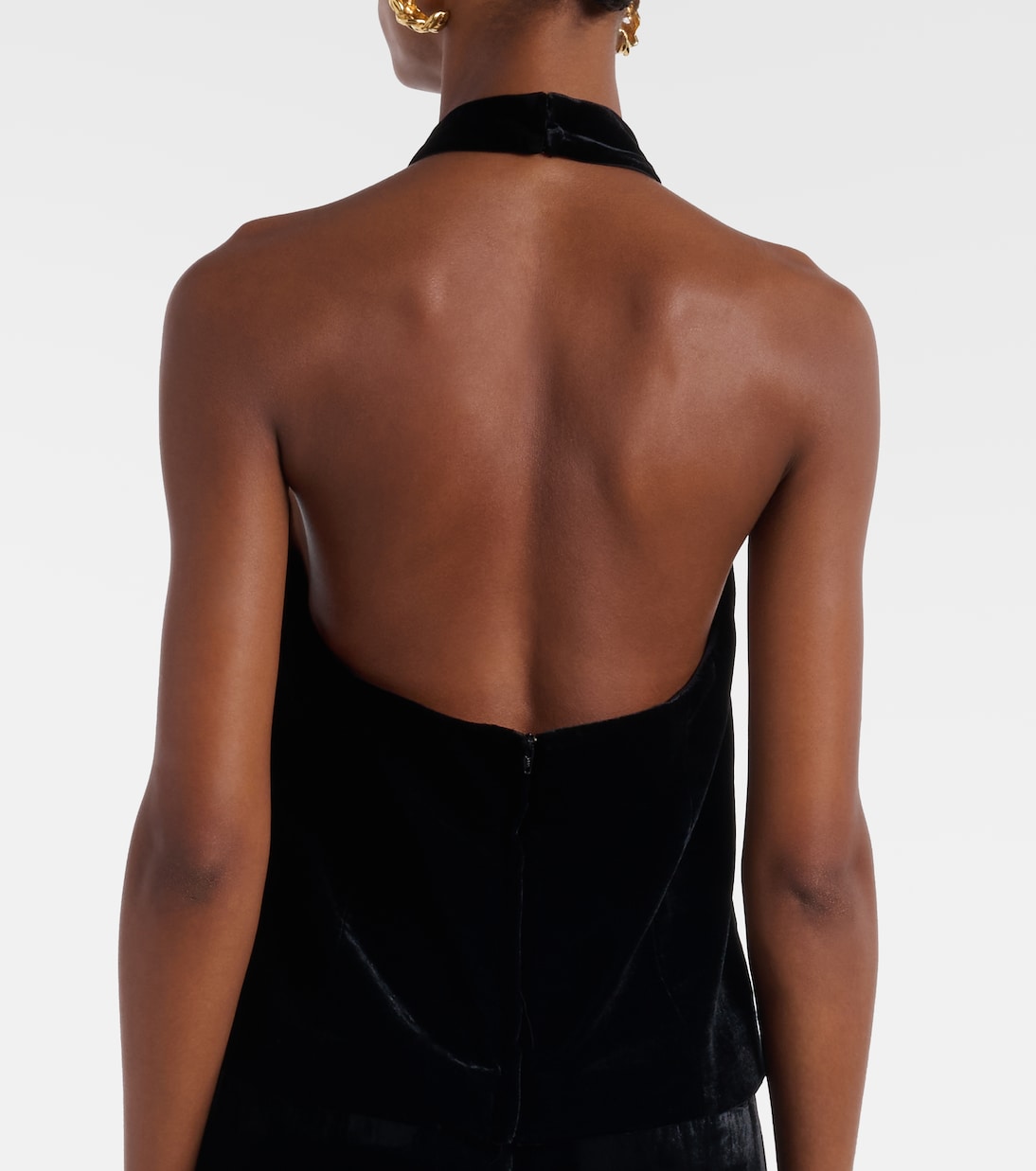 Top Peneloppe de terciopelo con cuello halter  | Nili Lotan