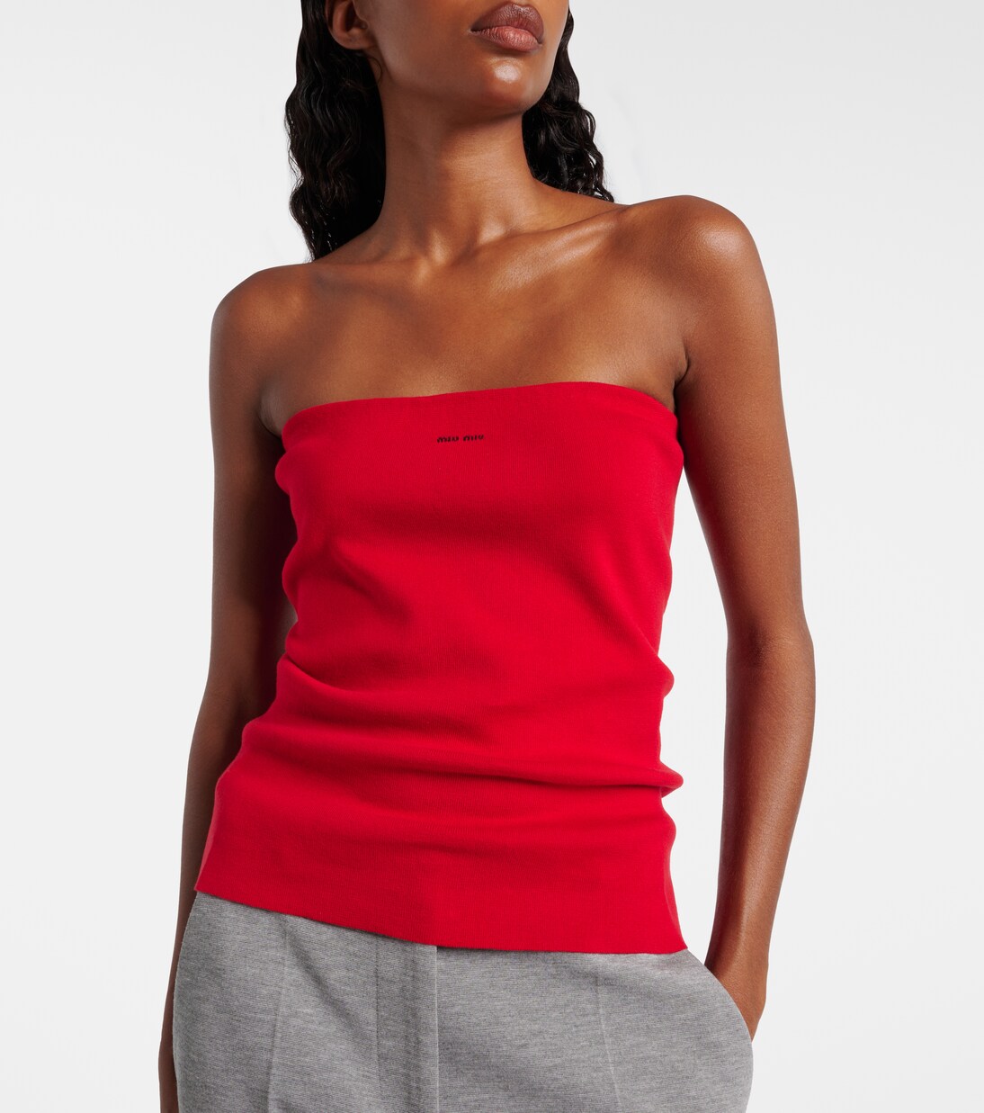 Cotton jersey tube top | Miu Miu