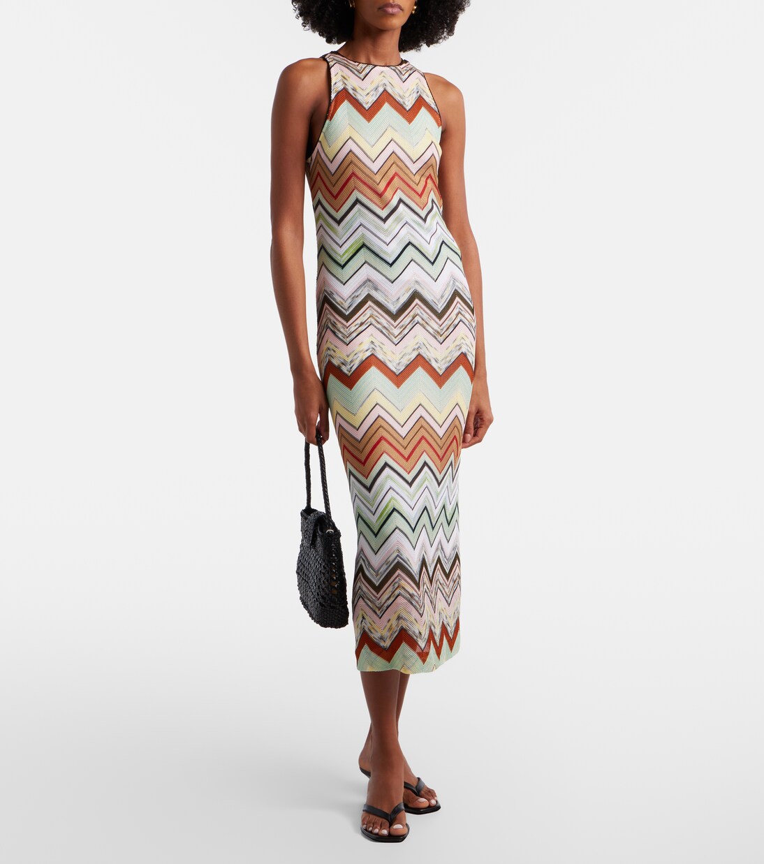 Zigzag knitted midi dress | Missoni