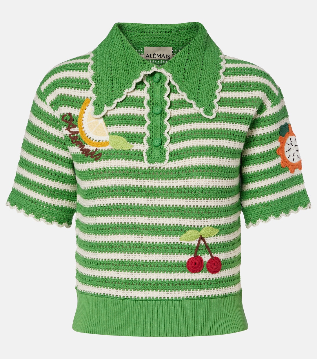 Sundae striped cotton polo shirt | Alémais