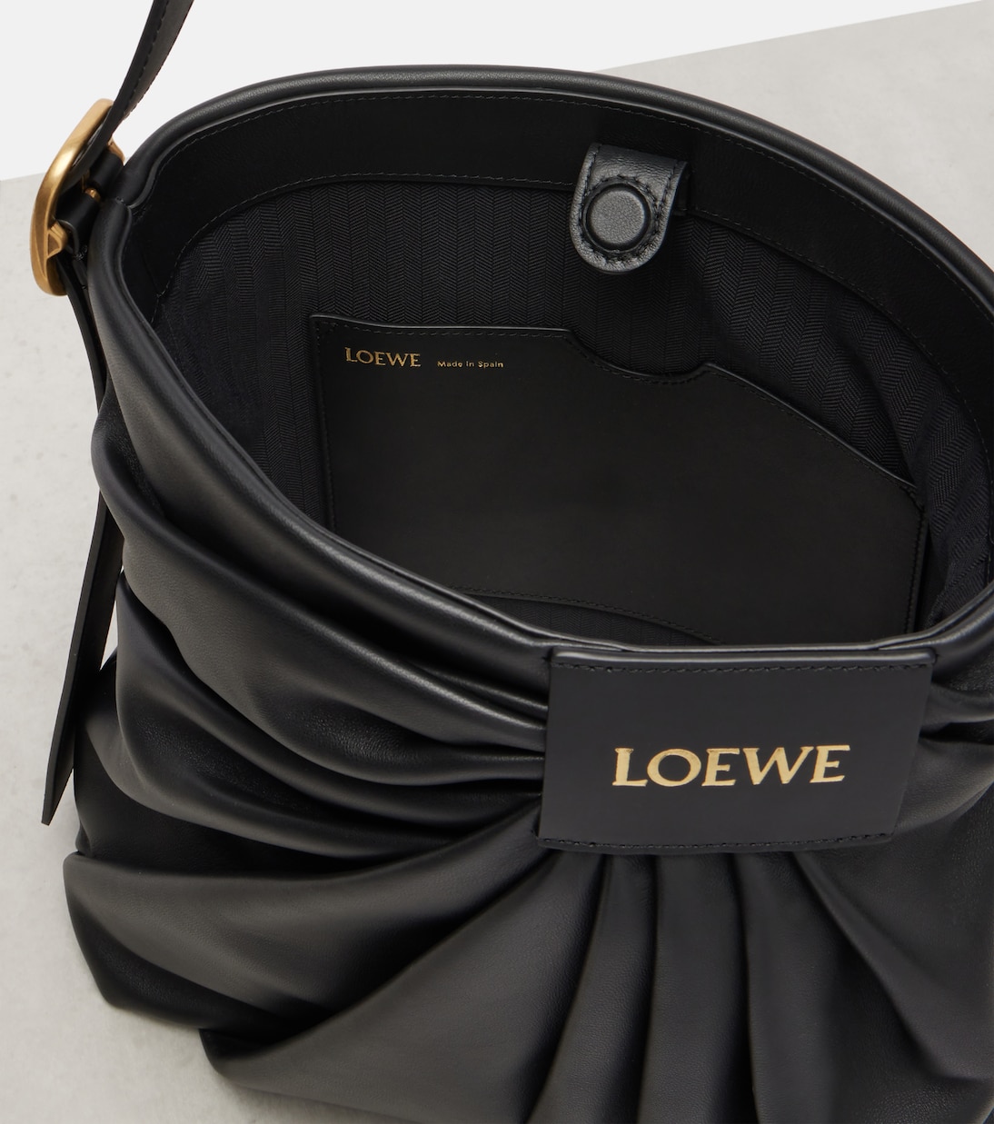 Draped Medium leather tote bag | Loewe