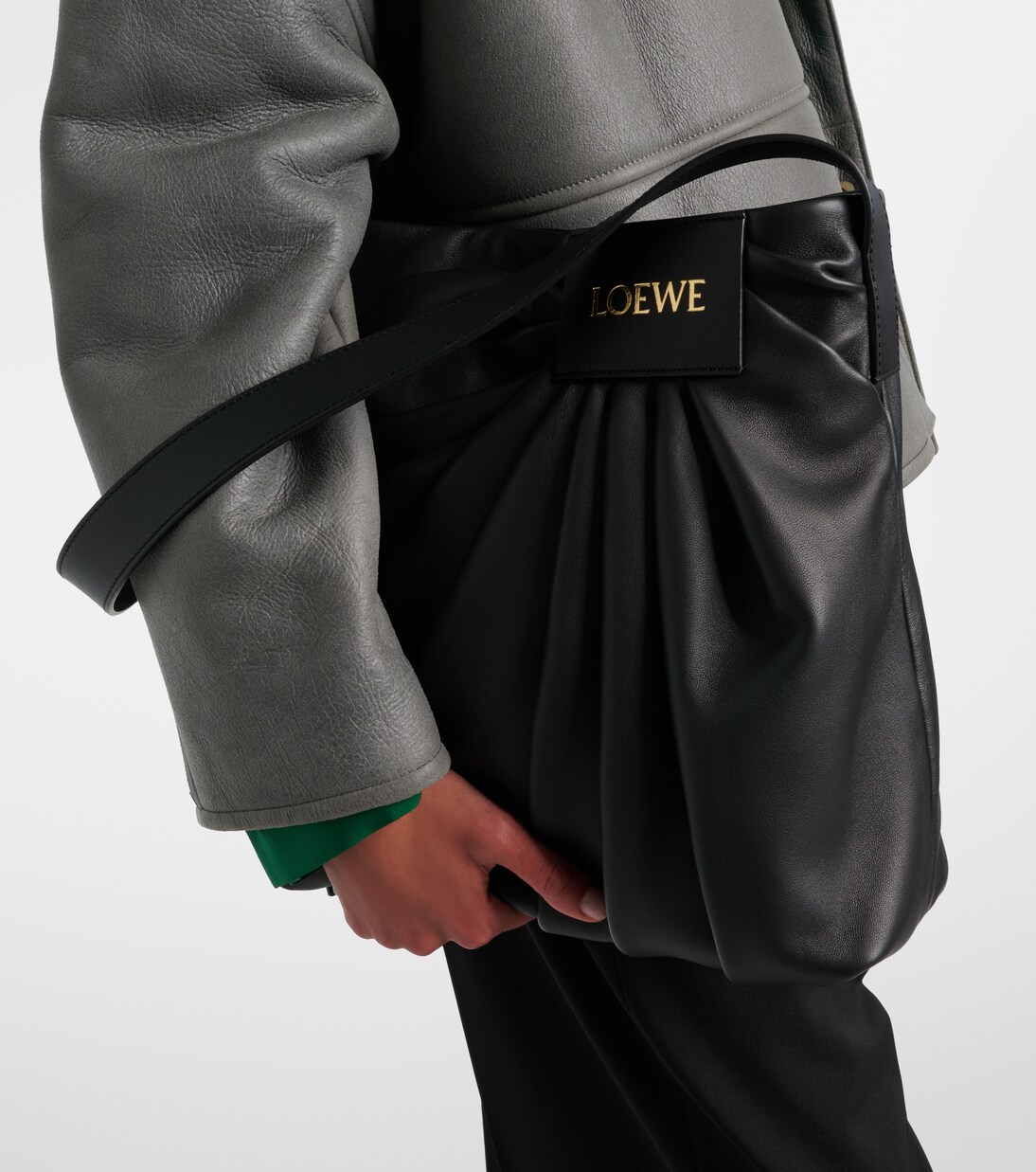 Draped Medium leather tote bag | Loewe