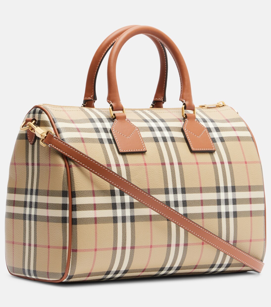 Bowling Medium Burberry Check top-handle bag | Burberry