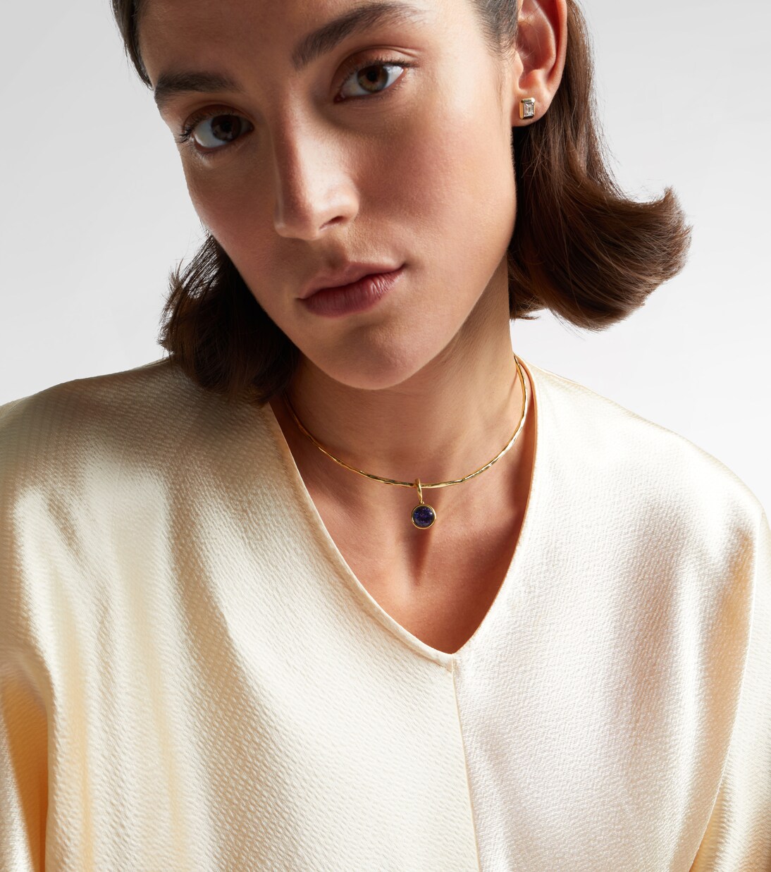 Choker Olivia en or 18 ct, diamants et tanzanite | Octavia Elizabeth