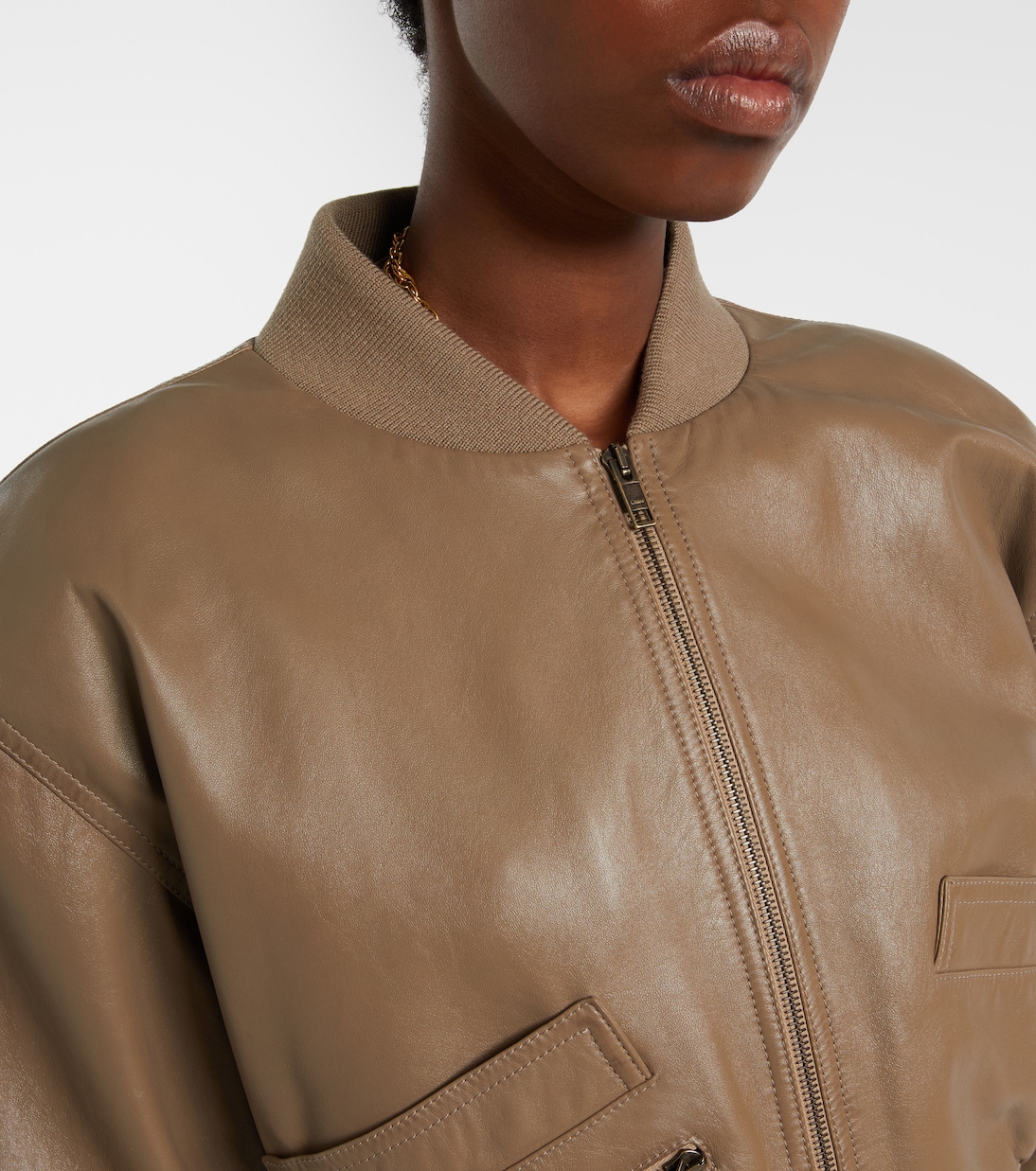 Veste bomber courte en cuir | Chloé