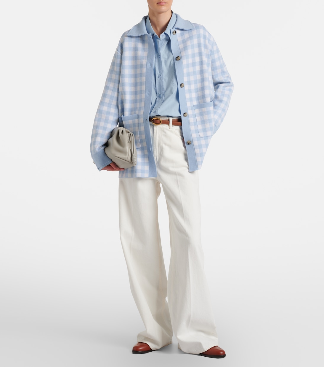 Gingham wool and cashmere cardigan | Jardin des Orangers