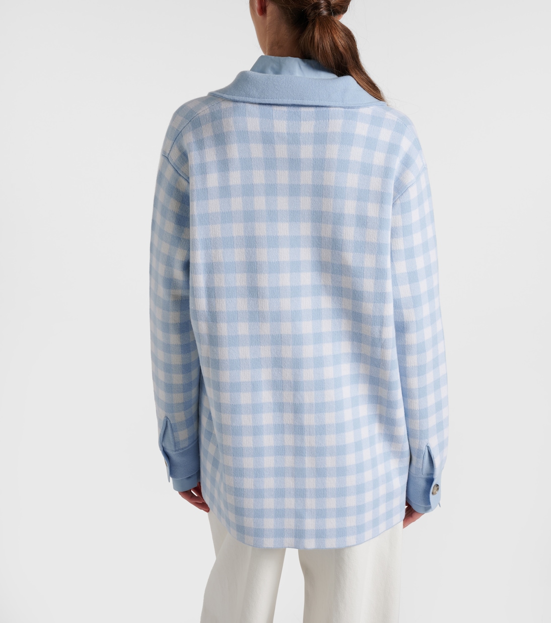 Gingham wool and cashmere cardigan | Jardin des Orangers