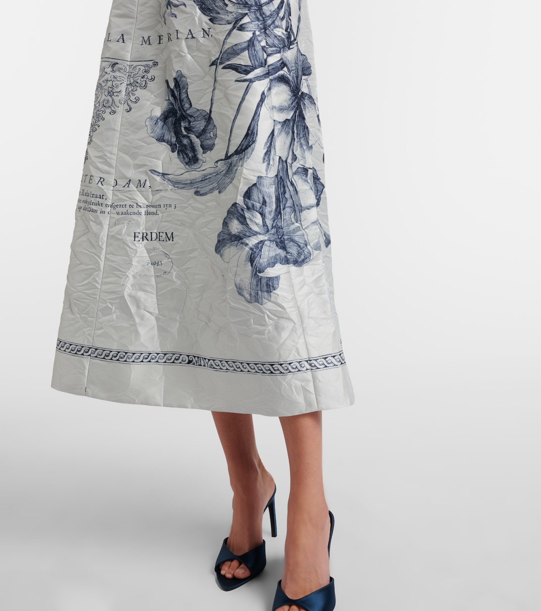 Printed satin twill midi dress | Erdem