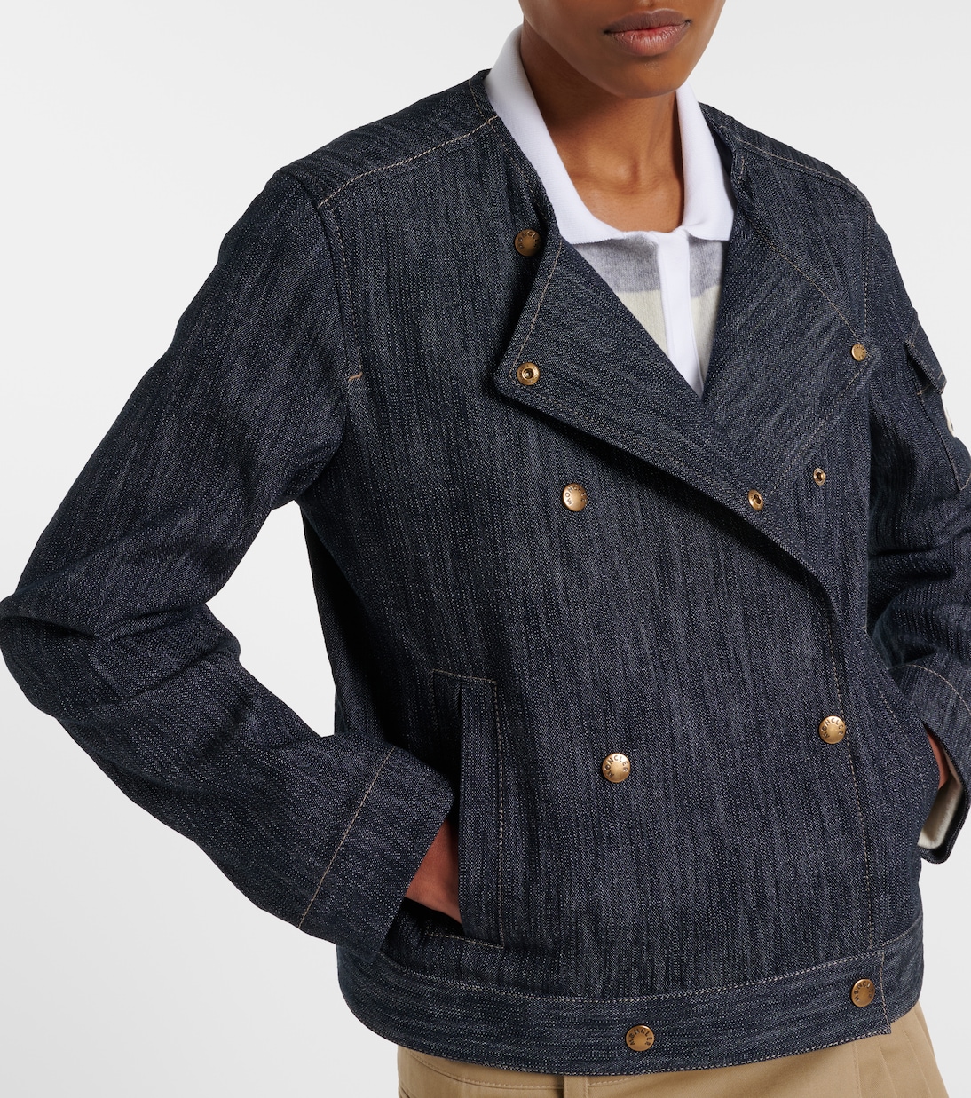 Diervilla double-breasted denim jacket | Moncler