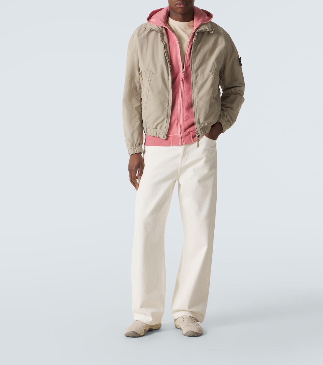 كنزة هودي بسحّاب من القطن Compass | Stone Island