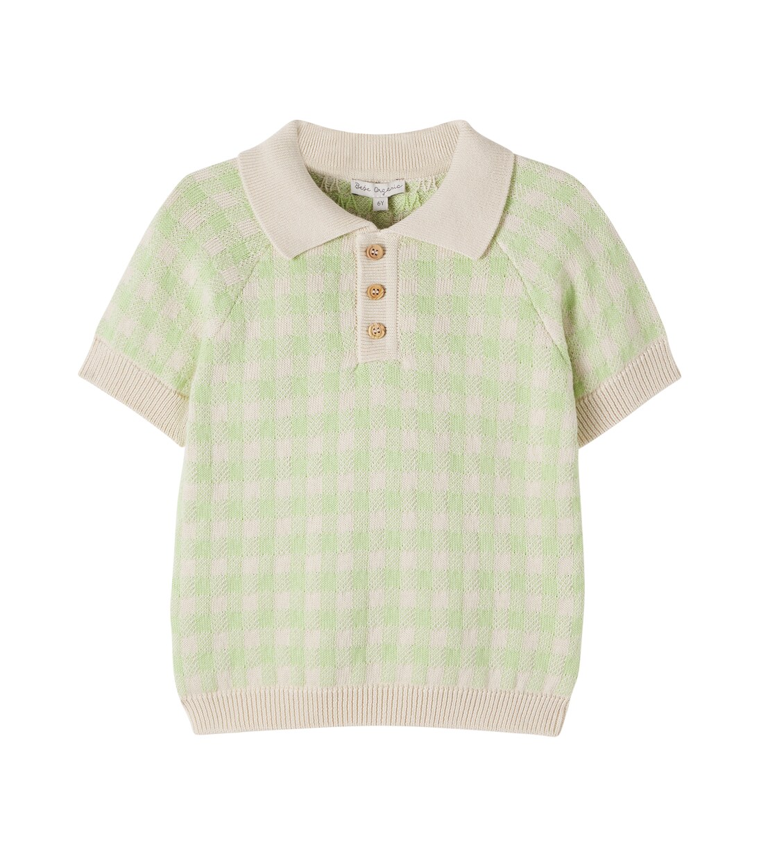 June gingham cotton polo sweater | Bebe Organic