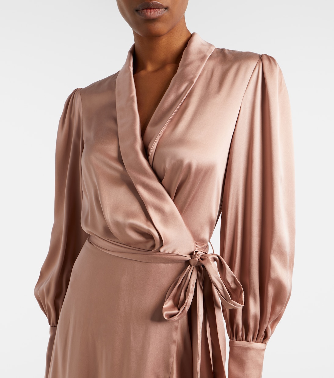 Vestido envolvente de satén de seda | Zimmermann
