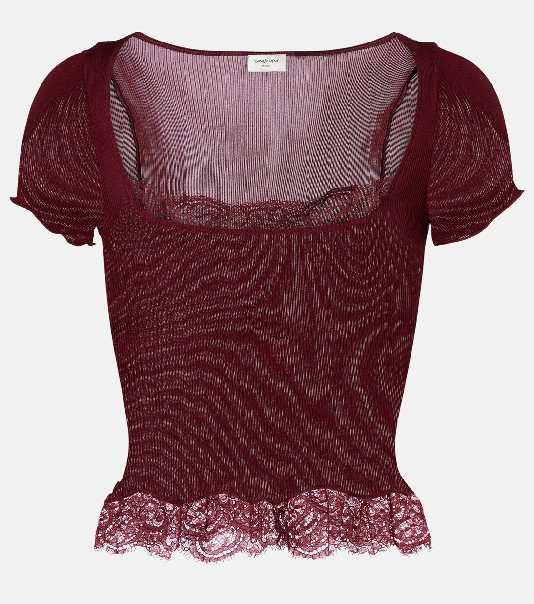 Scalloped silk satin top | Saint Laurent