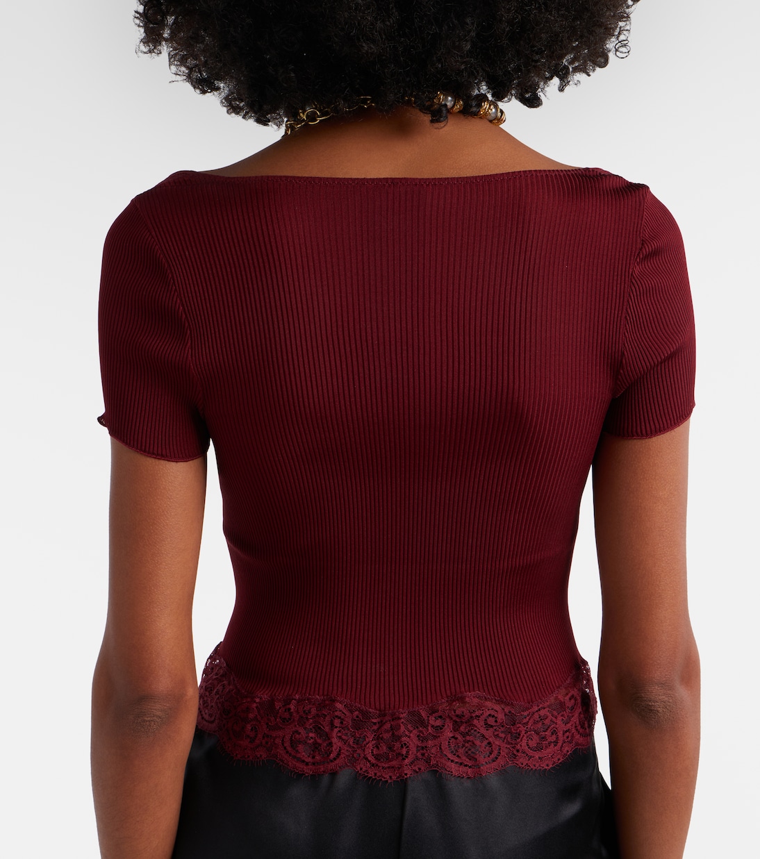 Scalloped silk satin top | Saint Laurent