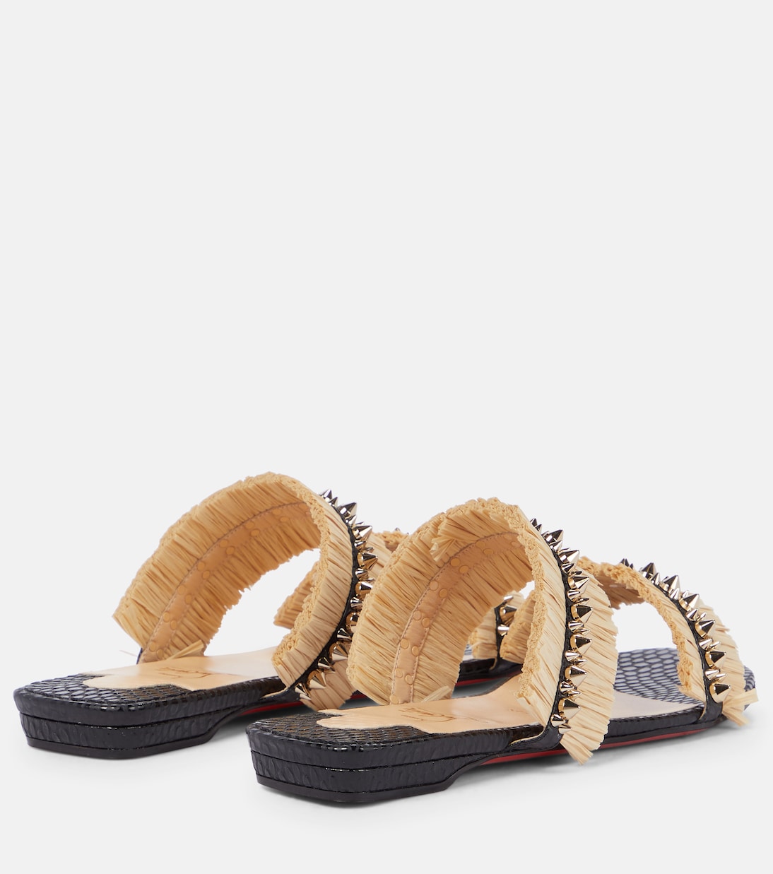 Mules Marivodou en raphia à ornements | Christian Louboutin