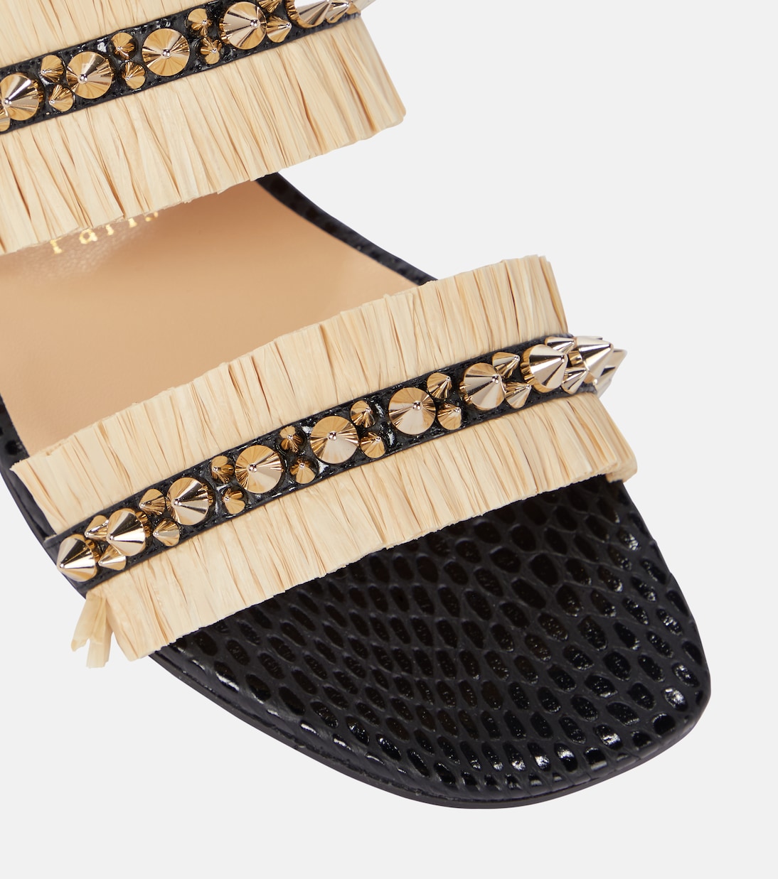 Mules Marivodou en raphia à ornements | Christian Louboutin