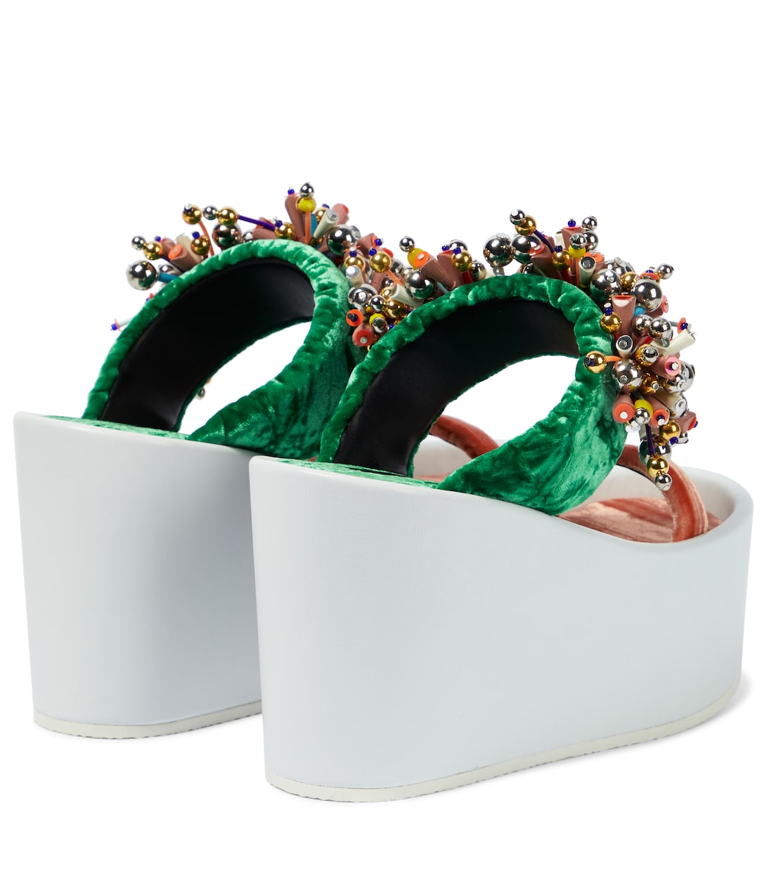 Embellished velvet platform sandals | Dries Van Noten