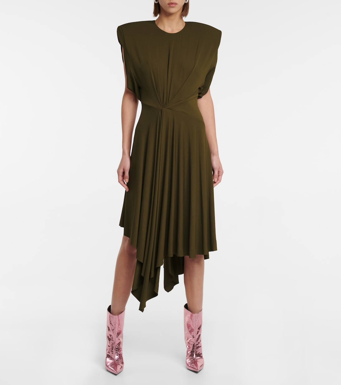 Asymmetric jersey midi dress | Alexandre Vauthier
