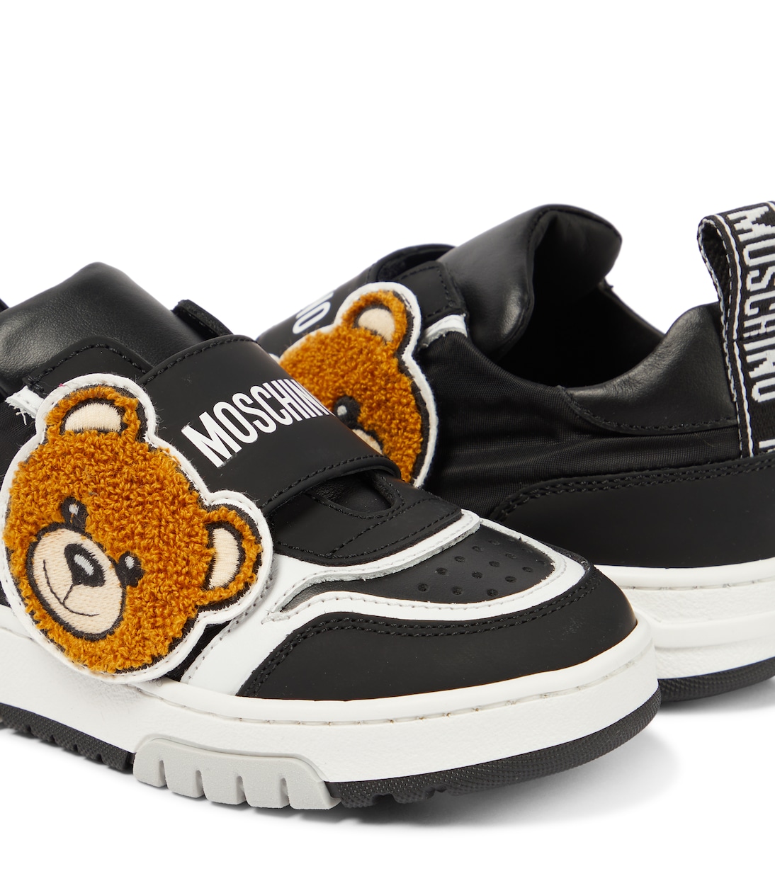Logo leather sneakers | Moschino Kids