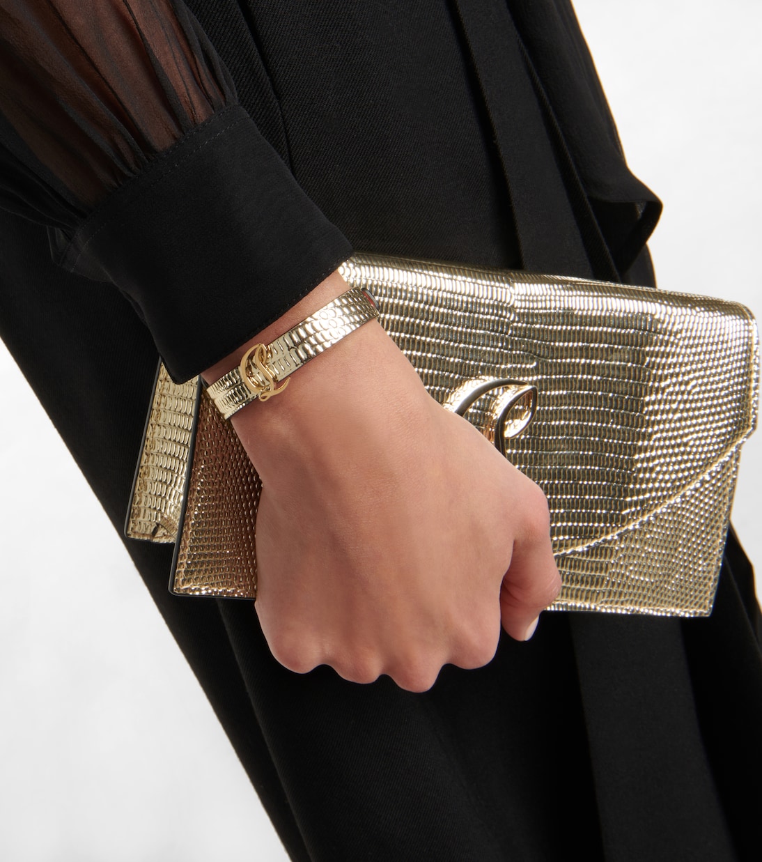 Loubilink lizard-effect leather bracelet | Christian Louboutin