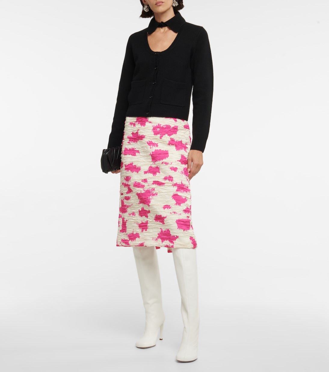 Printed pleated pencil skirt | Dries Van Noten