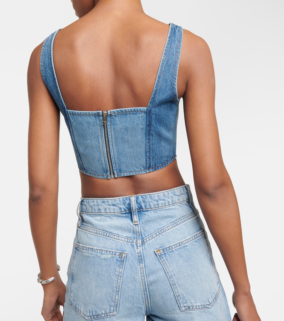 Top stile corsetto in denim | Frame