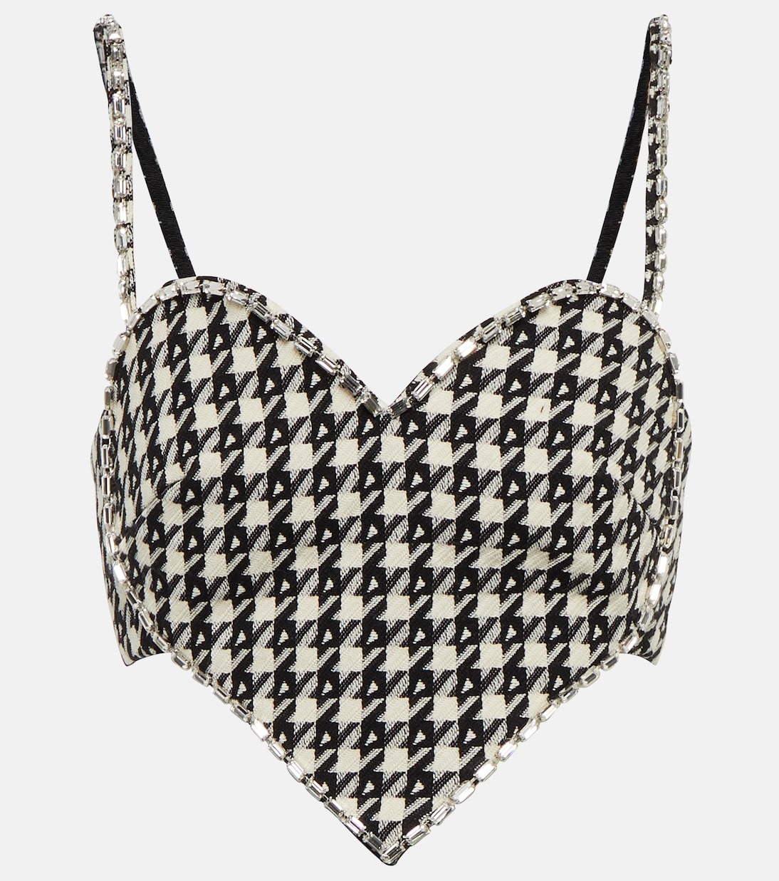 Embellished checked crop top | Area