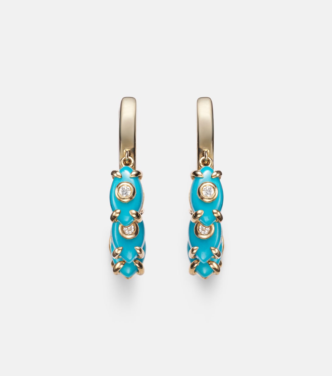 Orecchini Huggie in oro 14kt e diamanti - Stile giovane e chic