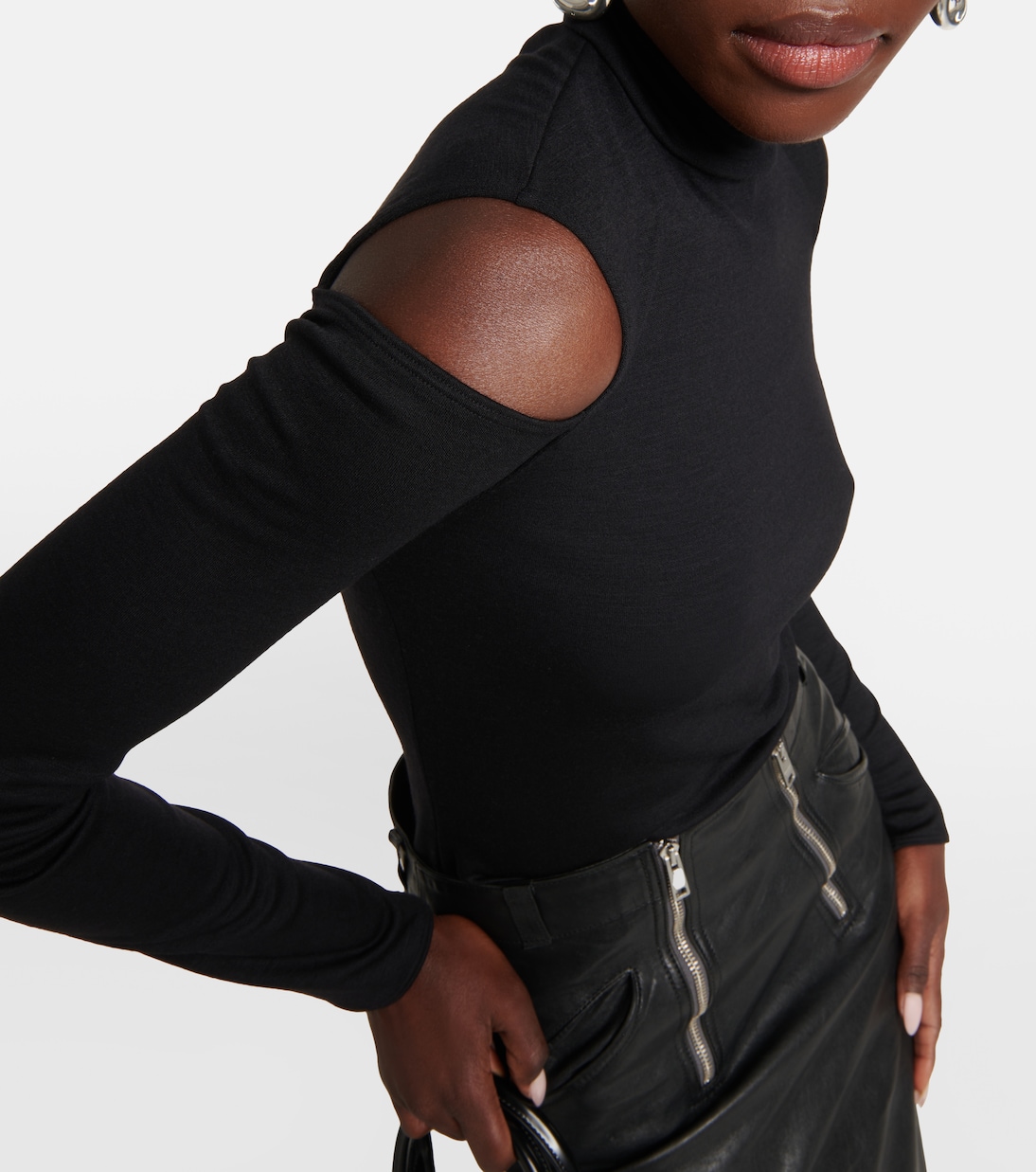 Off-shoulder virgin wool bodysuit | Wolford