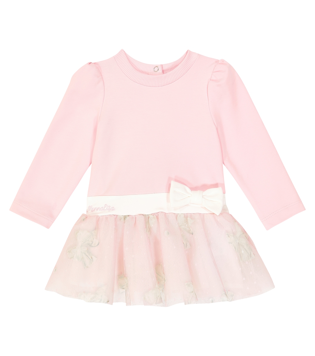 Baby - Abito in misto cotone con fiocco | Monnalisa