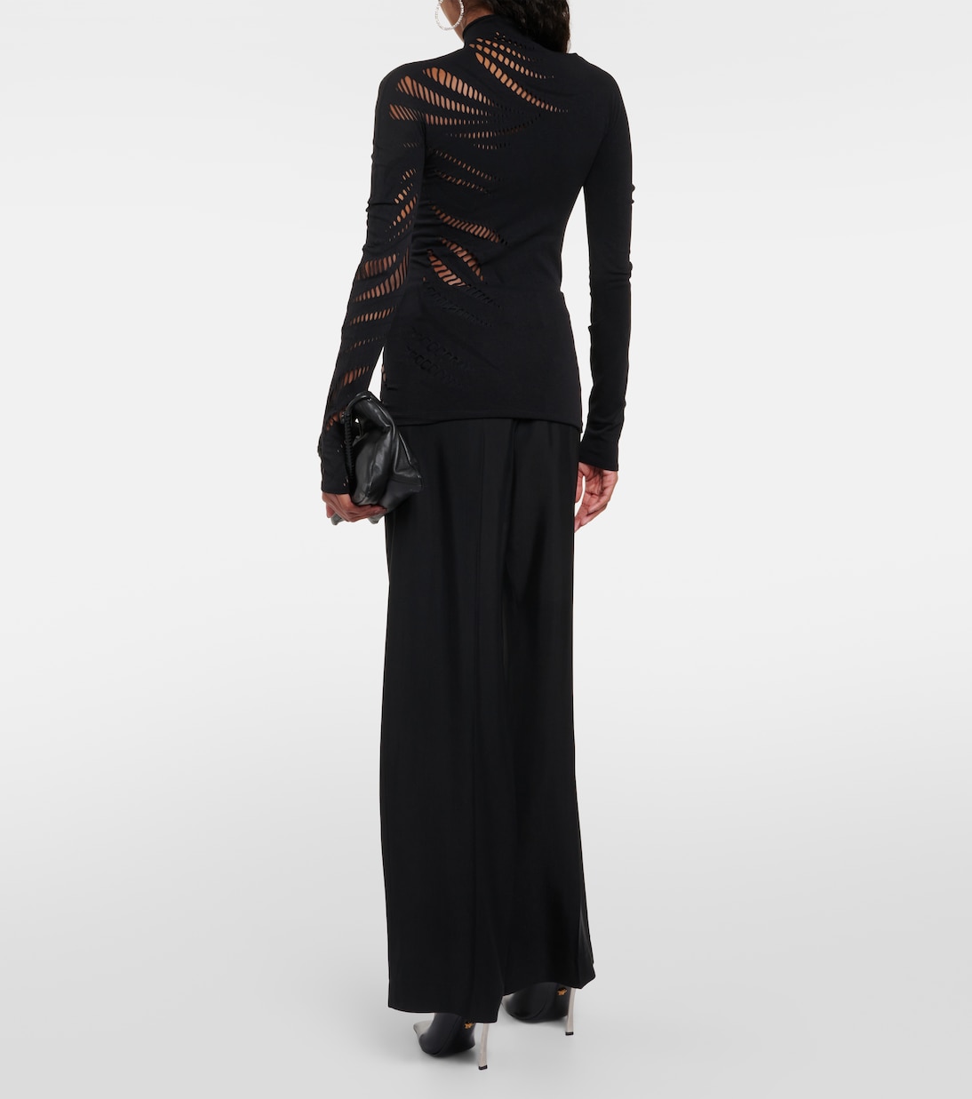 Cutout turtleneck jersey top  | Mugler