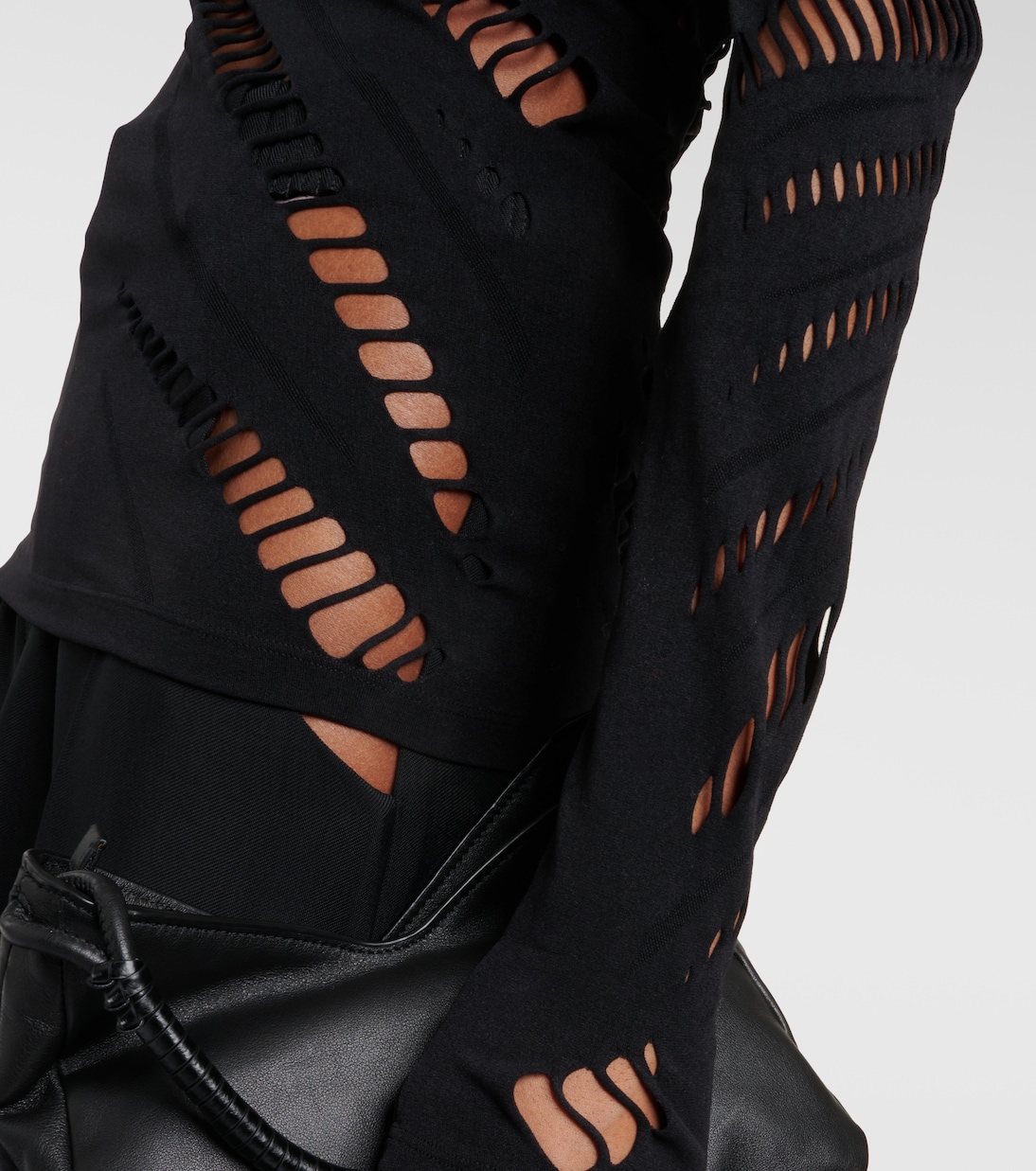 Cutout turtleneck jersey top  | Mugler