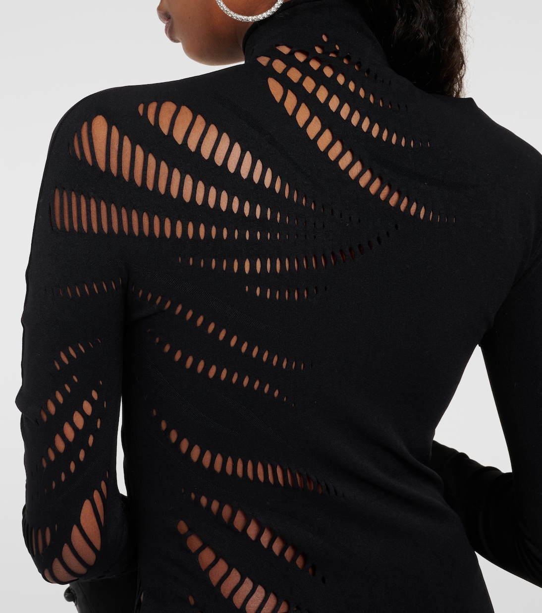Cutout turtleneck jersey top  | Mugler